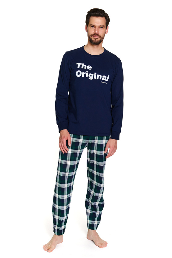 7341 Doctor Nap - Pigiama da uomo "The Original" | 100% cotone, produzione polacca - blu navy