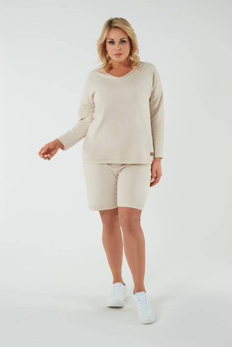 Pantaloncini corti da donna Madri Moda Italiana - beige