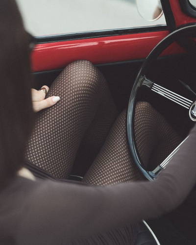 1236 Galia Collant 80 den Gabriella chocco - fantasia, velluto, tecnologia 3D