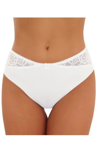 Slip da donna Inga Emili bianchi in microfibra laser cut con rete ricamata