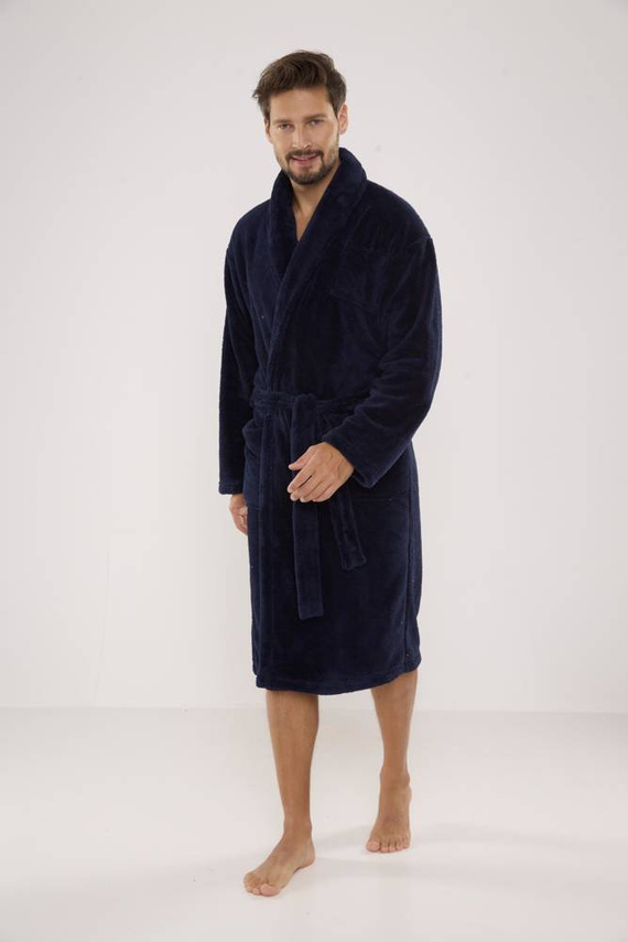 811 De Lafense vestaglia in felpa da uomo - blu navy