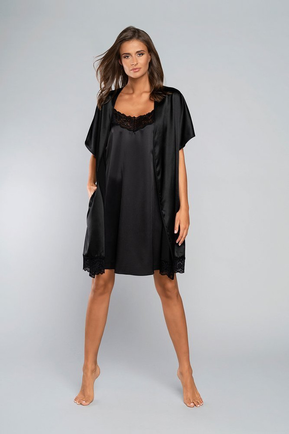 Touch Accappatoio a maniche corte Moda italiana - nero