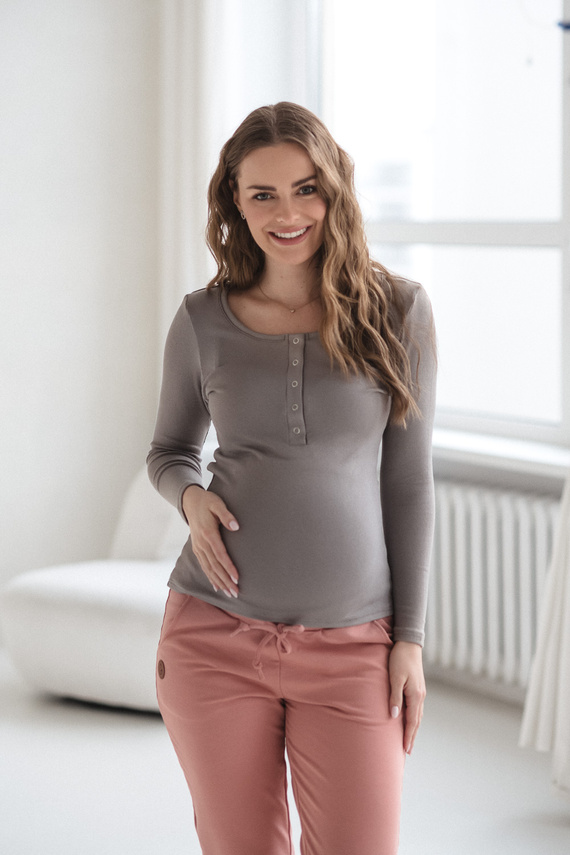 Tummy Milk&Love maglia premaman e allattamento in viscosa gray