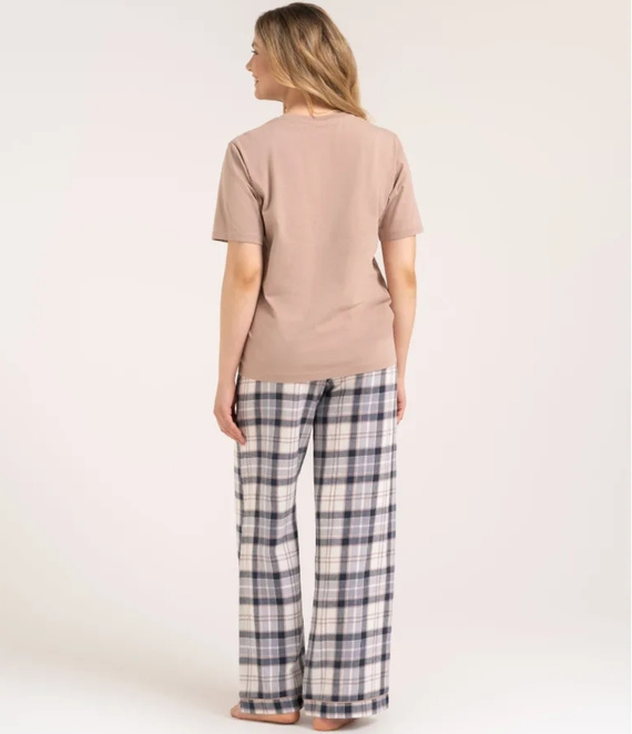 Pigiama donna Moraj PDD4300-023 verde in cotone con pantaloni lunghi e stampa