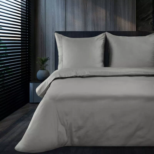 1C Elegante biancheria da letto in raso Eva Minge Eurofirany acciaio | macrosatin 100% cotone