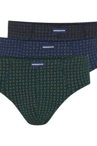 1446 K685 Slip Henderson da uomo verde kaki - cotone, 3 pezzi per confezione