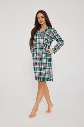 Camicia da notte Cornette 464/513 Greta 2 100% cotone fiori manica 7/8