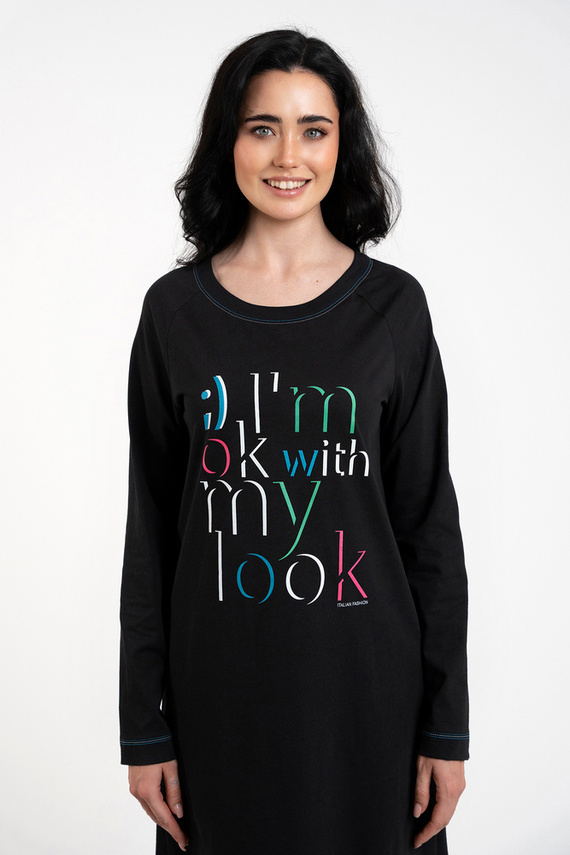 Camicia da notte Olza Moda italiana - nero