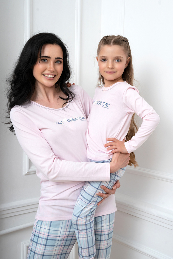 Glamour Pigiama a maniche lunghe e pantaloni lunghi da donna Moda italiana - rosa/stampa