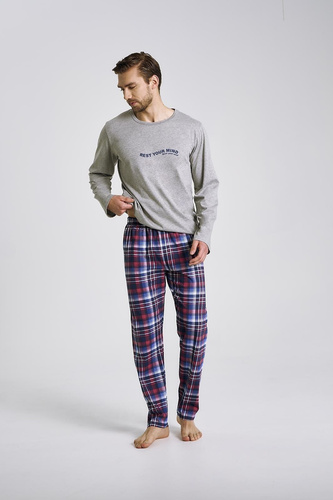 Pigiama uomo Franco 3478 grigio Taro - cotone, manica lunga, comfort e stile