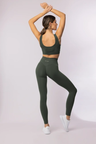 Leggings da donna SPAIO Flex Innergy 2.0 kaki- senza cuciture, supporto al recupero