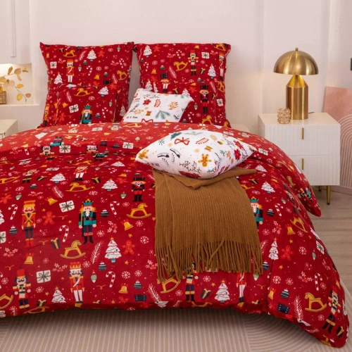 Merry Cozy Christmas orsacchiotto rosso biancheria da letto Spod Igły i Nitki- 210gsm peluche microfibra