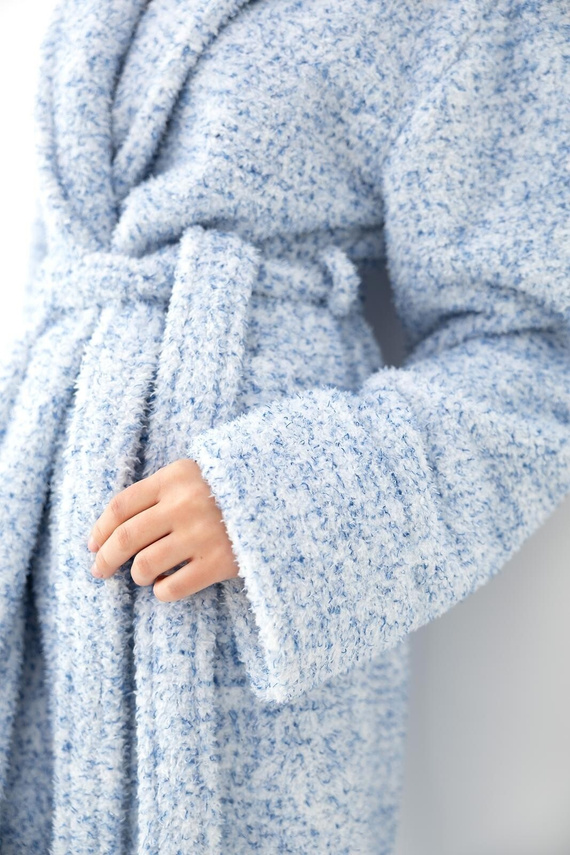 Accappatoio donna Sensis Ismina blu – morbido, soffice, al ginocchio