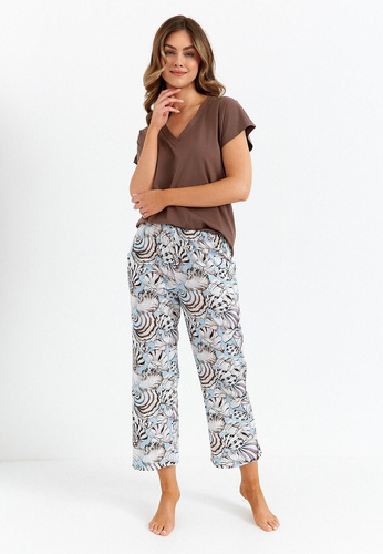 485 Pigiama donna Cana cioccolato - cotone, due pezzi, elegante