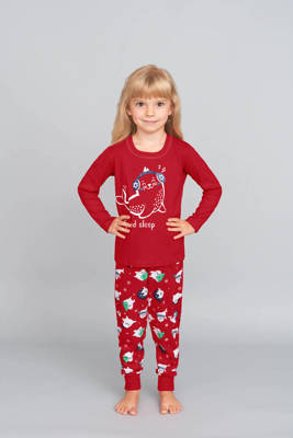 Kasjana Pigiama da bambina Moda italiana- rosso/stampa rosso