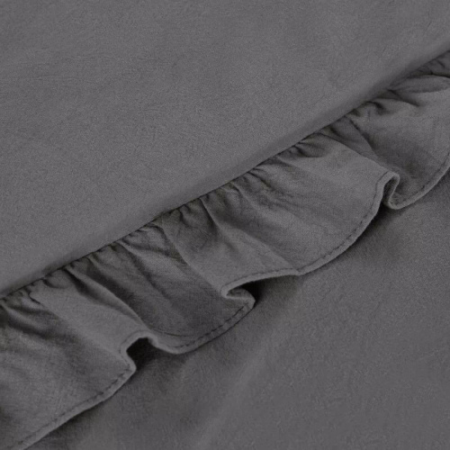 Biancheria da letto in cotone con balza Eurofirany 100% cotone con cerniera colore acciaio