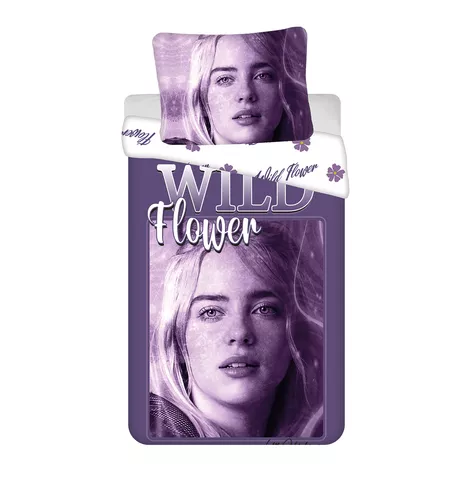 Biancheria letto Billie Eilish 140x200 cotone Jerry Fabrics zip