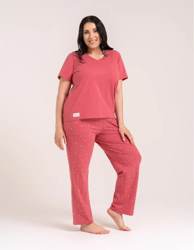 Pigiama donna Moraj PDD4300-024 rosa cotone cuori pantaloni lunghi