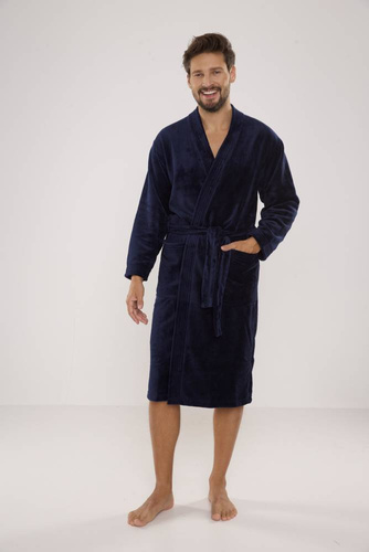 391 Hugo accappatoio da uomo De lafense - blu navy