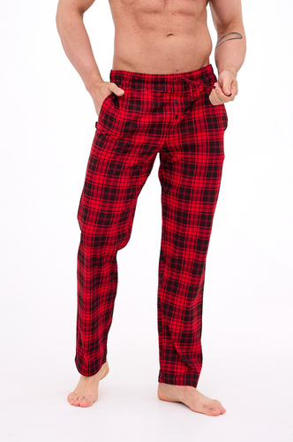 691/60 Pantalone pigiama Cornette da uomo - lungo, a quadri, cotone