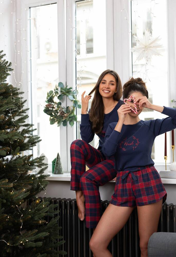 Pigiama Clarissa Donna Sensis Flannel - blu navy-rosso