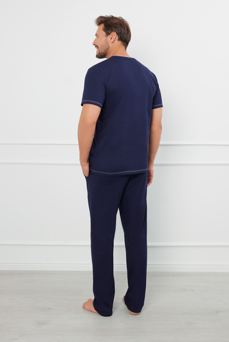 Salomon Pigiama uomo manica corta, pantaloni lunghi Moda italiana - blu navy/blu