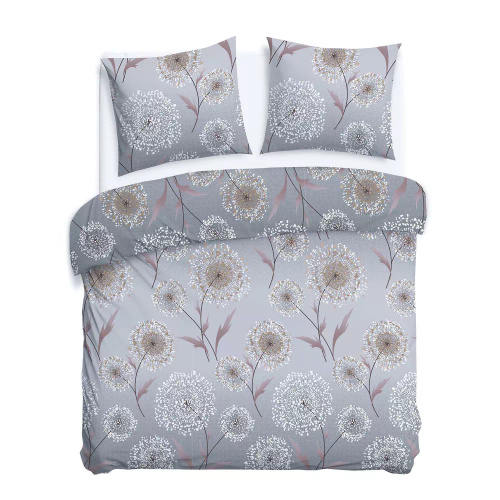 31513/2 Flannelove Darymex grigio dente di leone - set da letto, 100% cotone, caldo e morbido