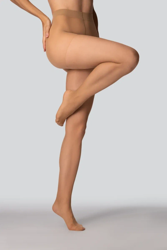 Mona Viola collant donna 20 DEN classici lucidi con punta rinforzata visone