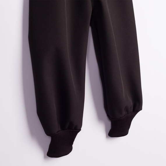 Nicol Pantaloni softshell bambini 229055 con pile, vita alta, polsini - nero