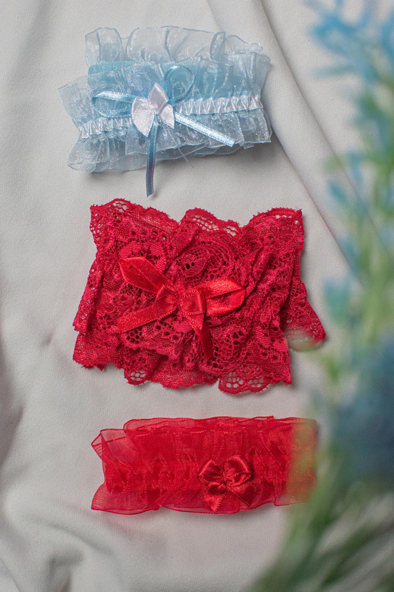 221 De Lafense giarrettiera in chiffon - rosso