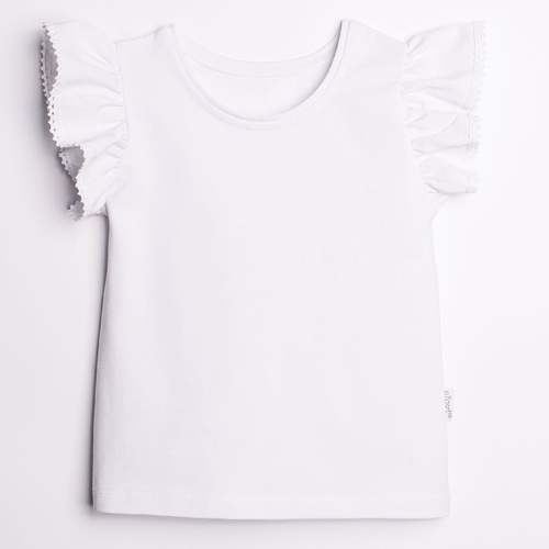 Blusa 220138 Nicol bianca cotone con pizzo elegante bambina