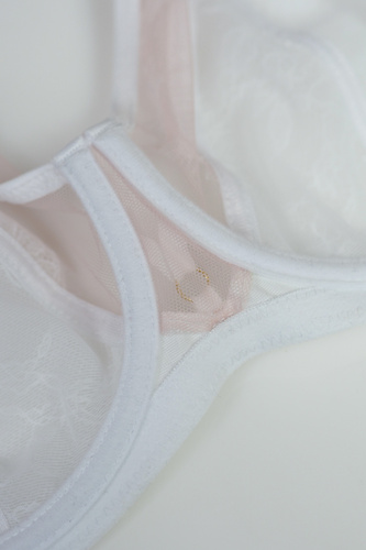 Mediolano Pure Plunge 19260 reggiseno plunge bianco con pizzo e tulle