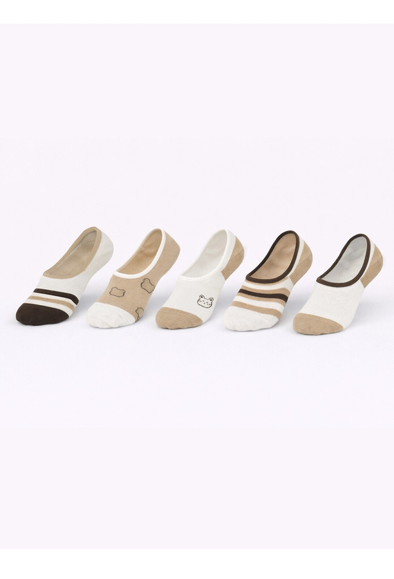 Calzini ballerina Noviti ST092 donna – cotone con silicone sul tallone beige A