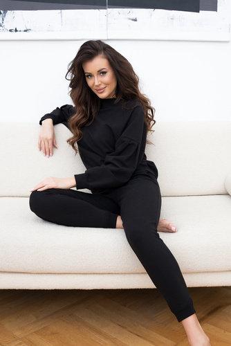 Parma Donna set manica lunga, pantaloni Moda Italiana - nero