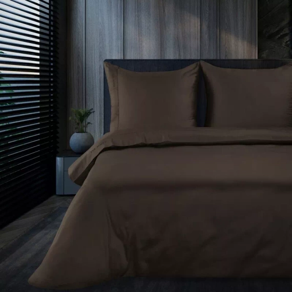 1G Elegante biancheria da letto in raso Eva Minge Eurofirany marrone | macrosatin 100% cotone