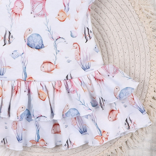 ABN-5486 Abito da neonato Nini del Mondo Sommerso - cotone biologico, leggero e morbido