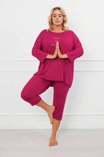 Natura Pigiama 3/4 da donna Moda italiana - vino