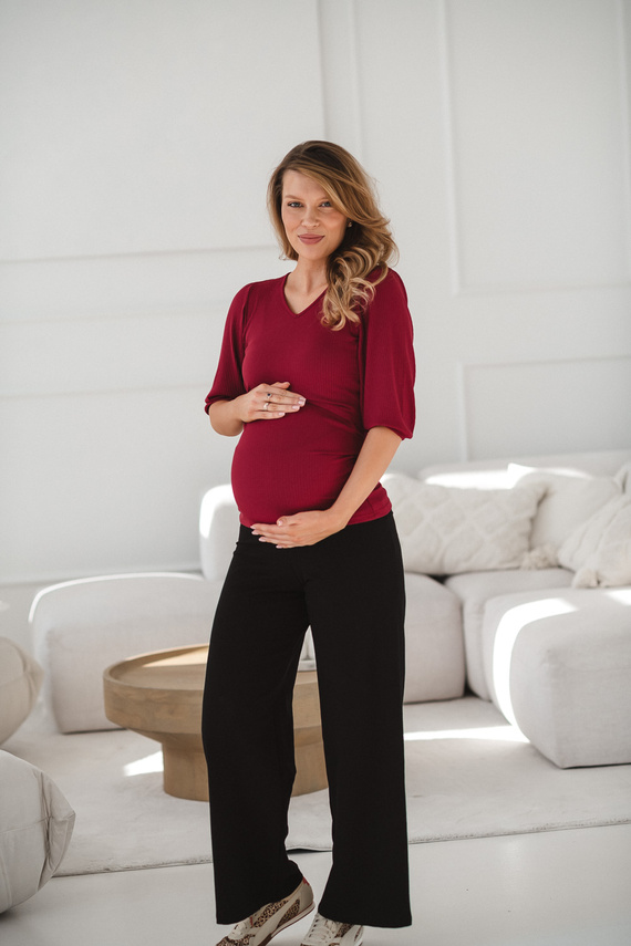Pantaloni Premaman Larghi Wide Flow Milk & Love Wide Leg con Fascia 2in1 neri