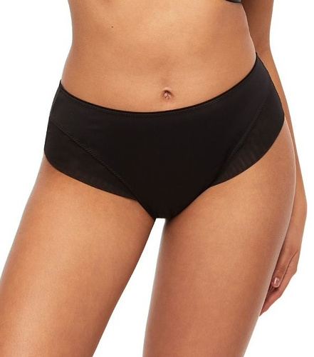 Mutandine classiche da donna Comfort Kinga P-861/2 nero - microfibra lucida, doppia rete, vestibilità perfetta e comfort superiore