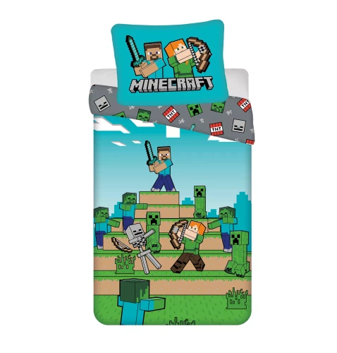 Biancheria da letto in cotone Minecraft "We Got This" Jerry Fabrics - 140x200 cm, 100% cotone, reversibile