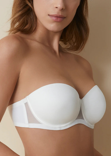 Esmeralda Bardot autoportante Selene Pearl - Reggiseno senza spalline, supporto in silicone