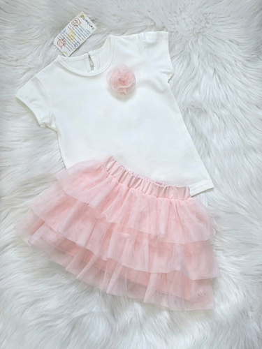 Blusa bambina Bambarillo crema elegante comoda per uso quotidiano pink