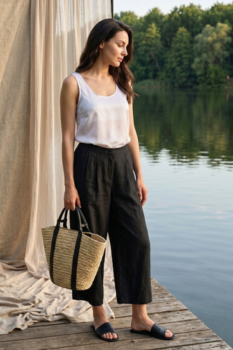 Unikat Thea top donna bianco in raso elegante canottiera