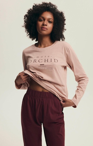 43733 Pigiama donna Dorla Henderson orchidea - cotone, lunghezza. maniche e pantaloni