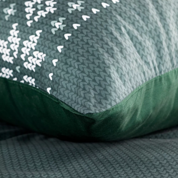 Jaremy Biancheria da letto natalizia in microfibra Eurofirany verde - decorata con stampa in stile scandinavo