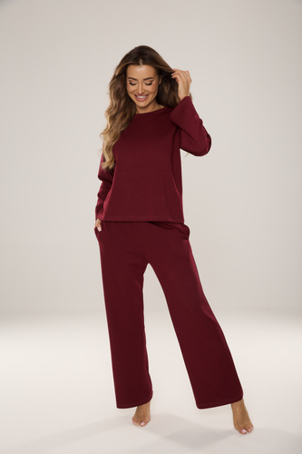 886 Butter Tuta da donna di De Lafense - abbigliamento da casa in maglia "butter", bordeaux