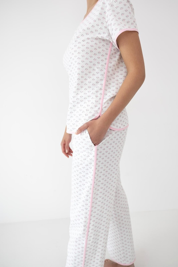 Pigiama donna Lexie Sensis 100% cotone con pantaloni lunghi rosa