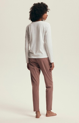 43701 Pigiama donna Delanie Henderson rosa polvere - cotone, manica lunga e pantaloni