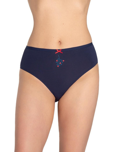 Mutandine da donna L-120BI-95 Lama blu - cotone, confezione da 3 pezzi, comode e classiche