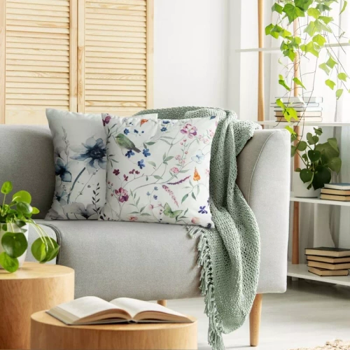 Fodera cuscino 45x45 Mink 36 Eurofirany velluto fiori